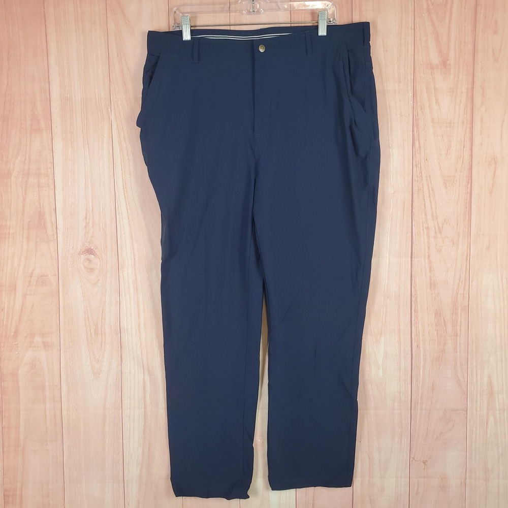 Coolibar Mens Performance Golf Pants Sz 36 X 30 Blue Nylon Stretch Slash Pockets